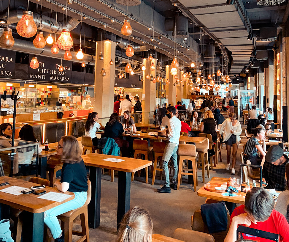 Busy cafe interior